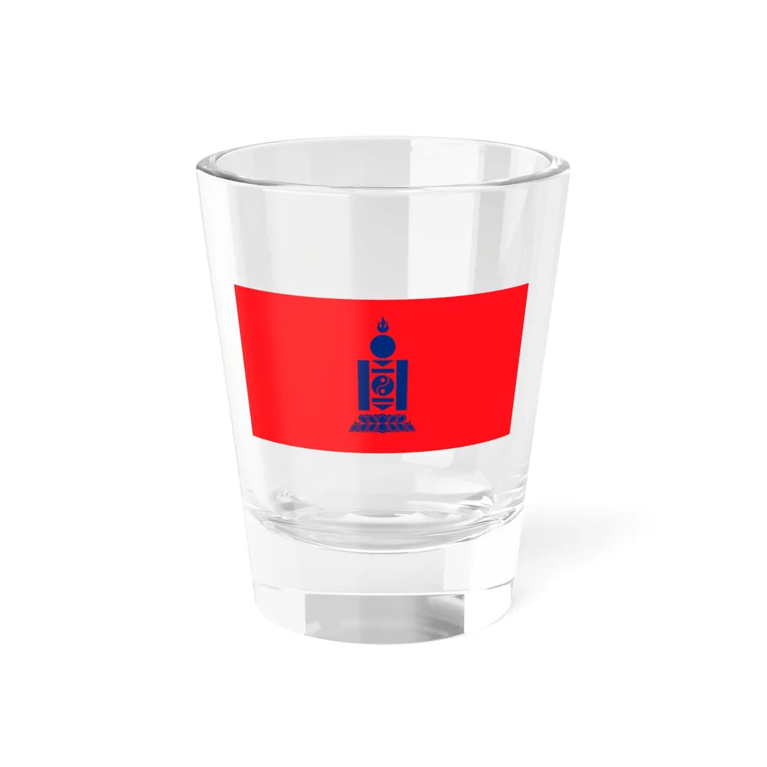 Flag of the Mongolian Peoples Republic 1924-1930 variant (Mongolia) Shot Glass 1.5oz 1.5oz - Go Mug Yourself