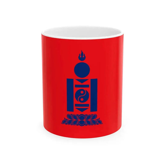 Flag of the Mongolian Peoples Republic 1924-1930 variant (Mongolia) White Coffee Mug 11oz - Go Mug Yourself