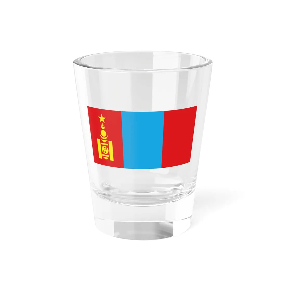 Flag of the Mongolian Peoples Republic 1945-1992 variant (Mongolia) Shot Glass 1.5oz 1.5oz - Go Mug Yourself