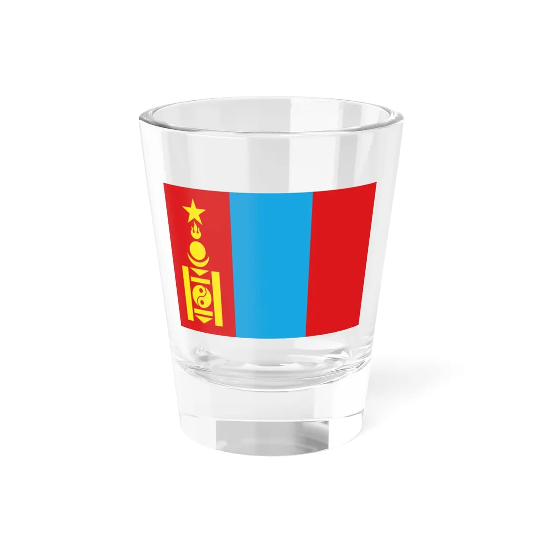 Flag of the Mongolian Peoples Republic 1945 3-2 (Mongolia) Shot Glass 1.5oz 1.5oz - Go Mug Yourself