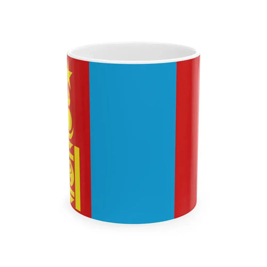 Flag of the Mongolian Peoples Republic 1945 3-2 (Mongolia) White Coffee Mug 11oz - Go Mug Yourself