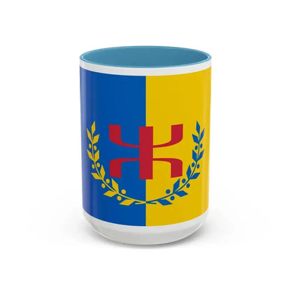 Flag of The Movement for the self determination of Kabylie - Accent Coffee Mug 15oz Light Blue - Go Mug Yourself