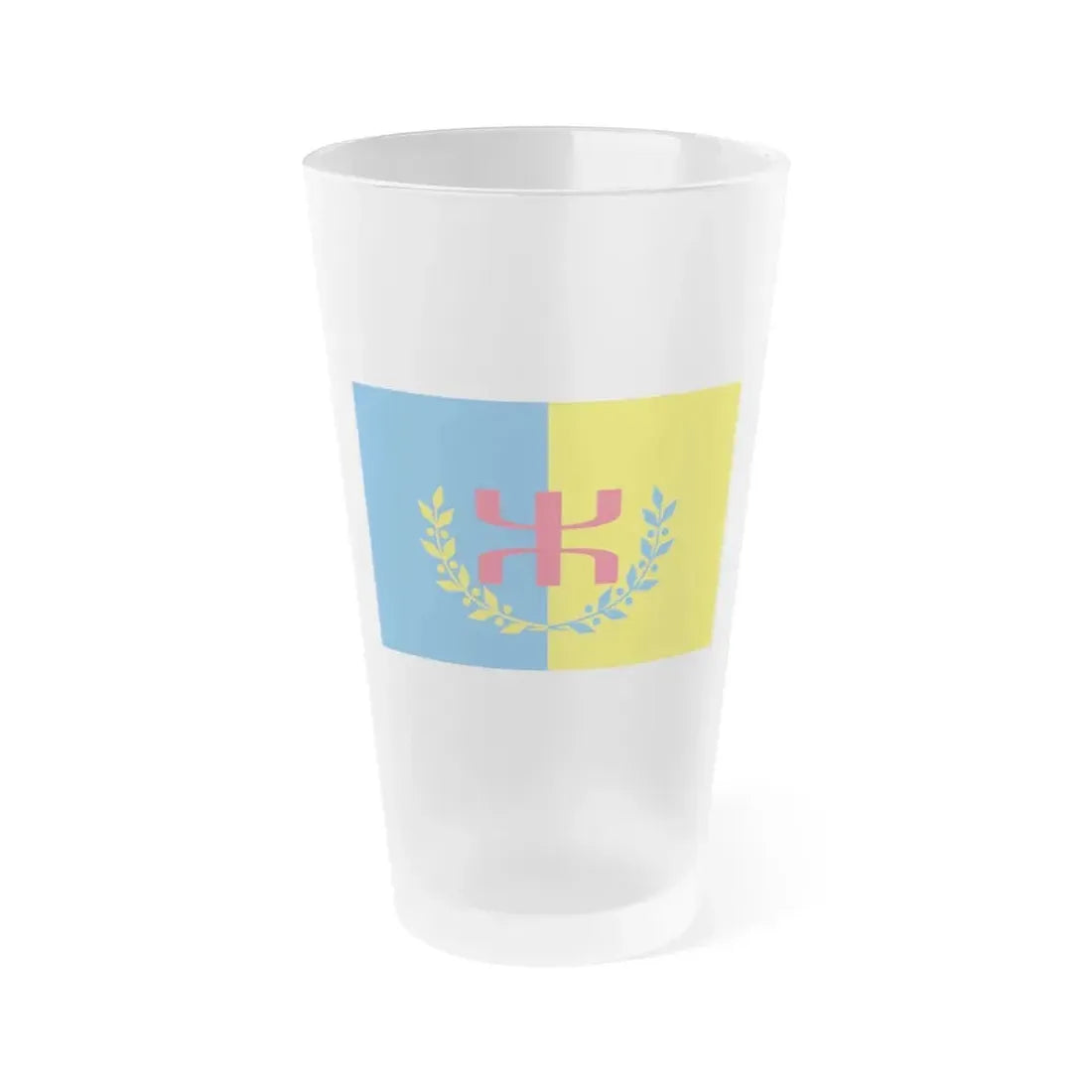 Flag of The Movement for the self determination of Kabylie - Frosted Pint Glass 16oz 16oz Frosted - Go Mug Yourself