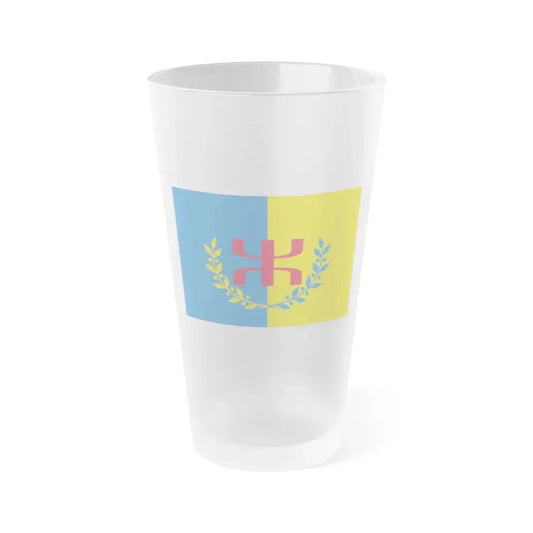 Flag of The Movement for the self determination of Kabylie - Frosted Pint Glass 16oz 16oz Frosted - Go Mug Yourself