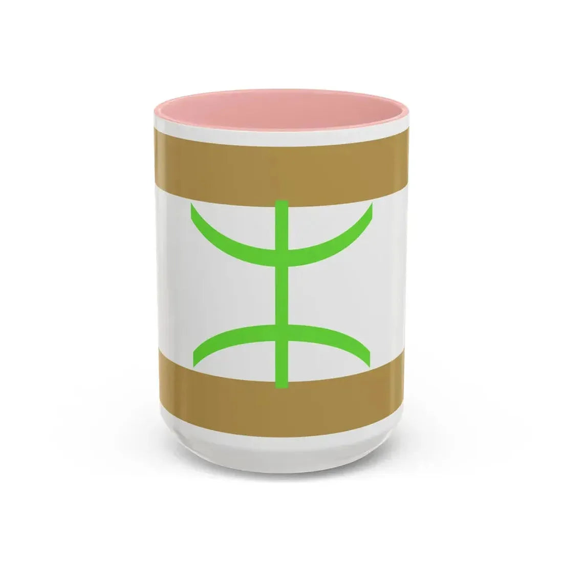 Flag of The Mozabite people - Accent Coffee Mug 15oz Pink - Go Mug Yourself