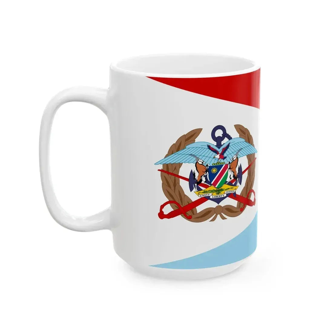 Flag of the Namibian Defence Force (Namibia) White Coffee Mug - Go Mug Yourself