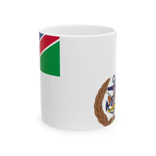 Flag of the Namibian Navy (Namibia) White Coffee Mug 11oz - Go Mug Yourself