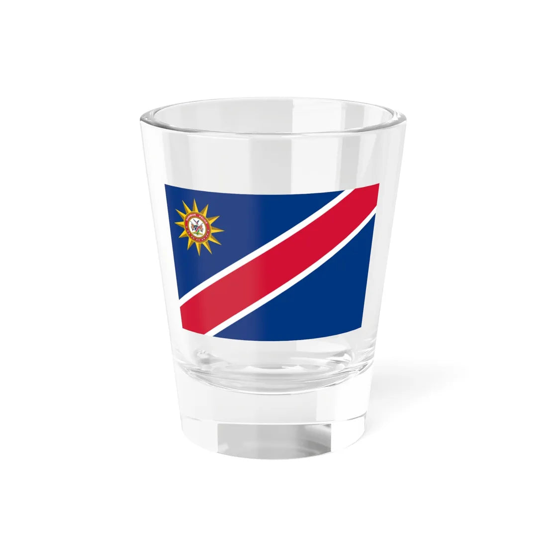 Flag of the Namibian Police Force 1991-2009 (Namibia) Shot Glass 1.5oz 1.5oz - Go Mug Yourself