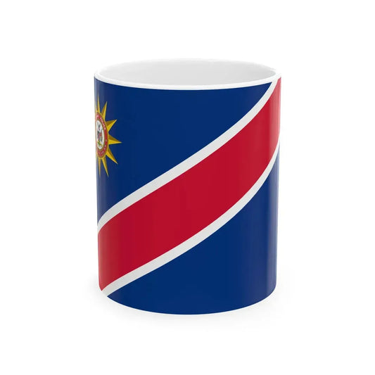 Flag of the Namibian Police Force 1991-2009 (Namibia) White Coffee Mug 11oz - Go Mug Yourself