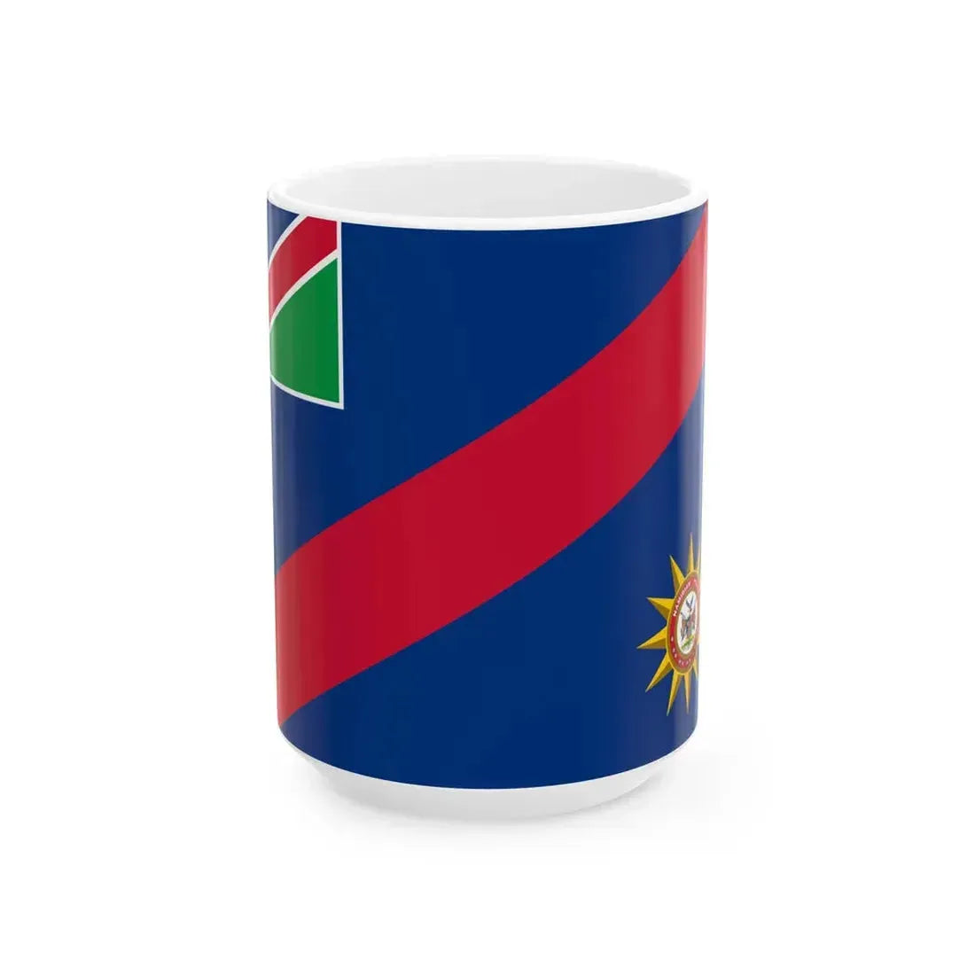 Flag of the Namibian Police Force (Namibia) White Coffee Mug 15oz - Go Mug Yourself