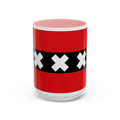 Flag of the national capital Amsterdam Netherlands - Accent Coffee Mug 15oz Pink - Go Mug Yourself