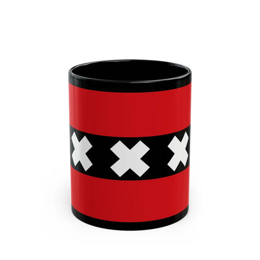 Flag of the national capital Amsterdam Netherlands - Black Coffee Mug 11oz - Go Mug Yourself