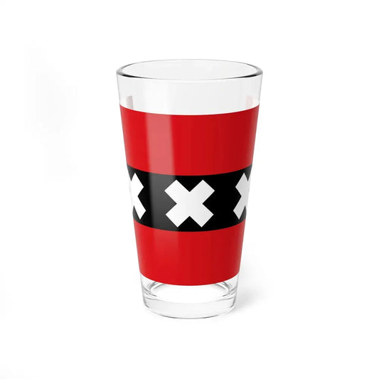 Flag of the national capital Amsterdam Netherlands - Pint Glass 16oz 16oz - Go Mug Yourself