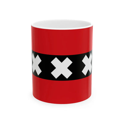 Flag of the national capital Amsterdam Netherlands - White Coffee Mug 11oz - Go Mug Yourself
