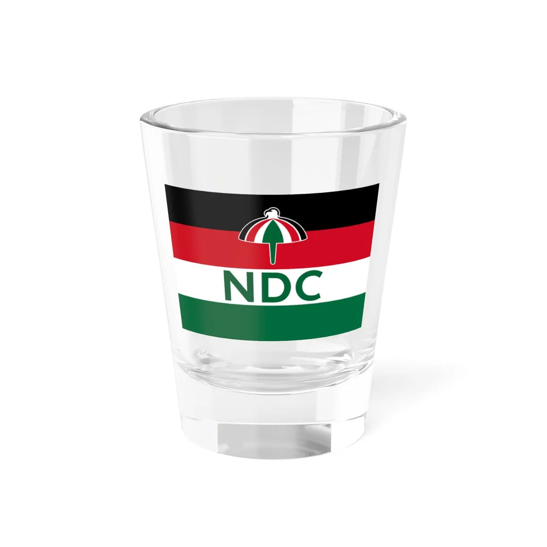 Flag of the National Democratic Congress Ghana (Ghana) Shot Glass 1.5oz 1.5oz - Go Mug Yourself