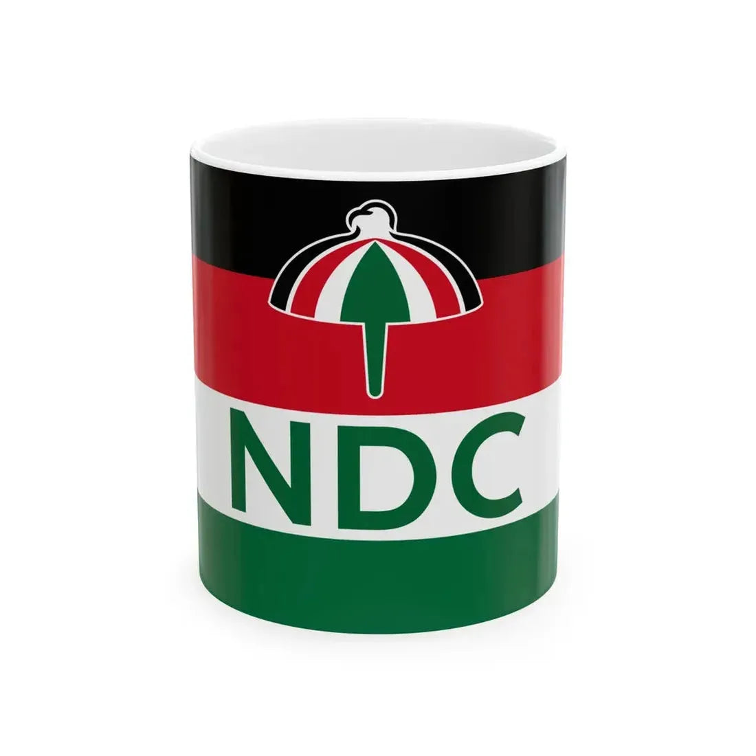 Flag of the National Democratic Congress Ghana (Ghana) White Coffee Mug 11oz - Go Mug Yourself