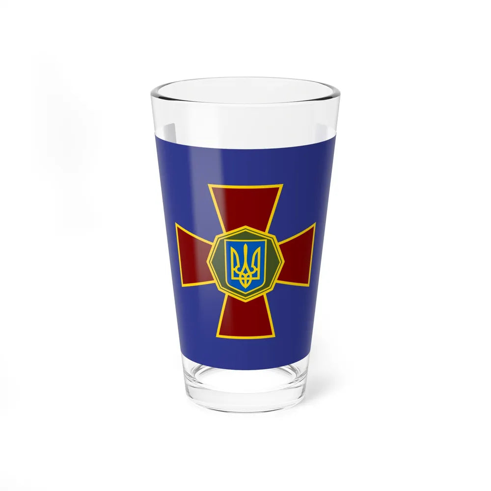 Flag of the National Guard of Ukraine (Ukraine) Pint Glass 16oz-16oz-Go Mug Yourself