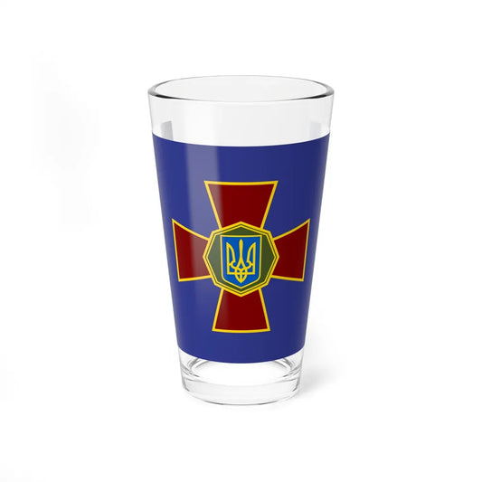 Flag of the National Guard of Ukraine (Ukraine) Pint Glass 16oz-16oz-Go Mug Yourself