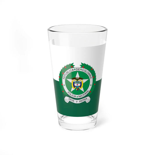 Flag of the National Police of Colombia (Colombia) Pint Glass 16oz 16oz - Go Mug Yourself