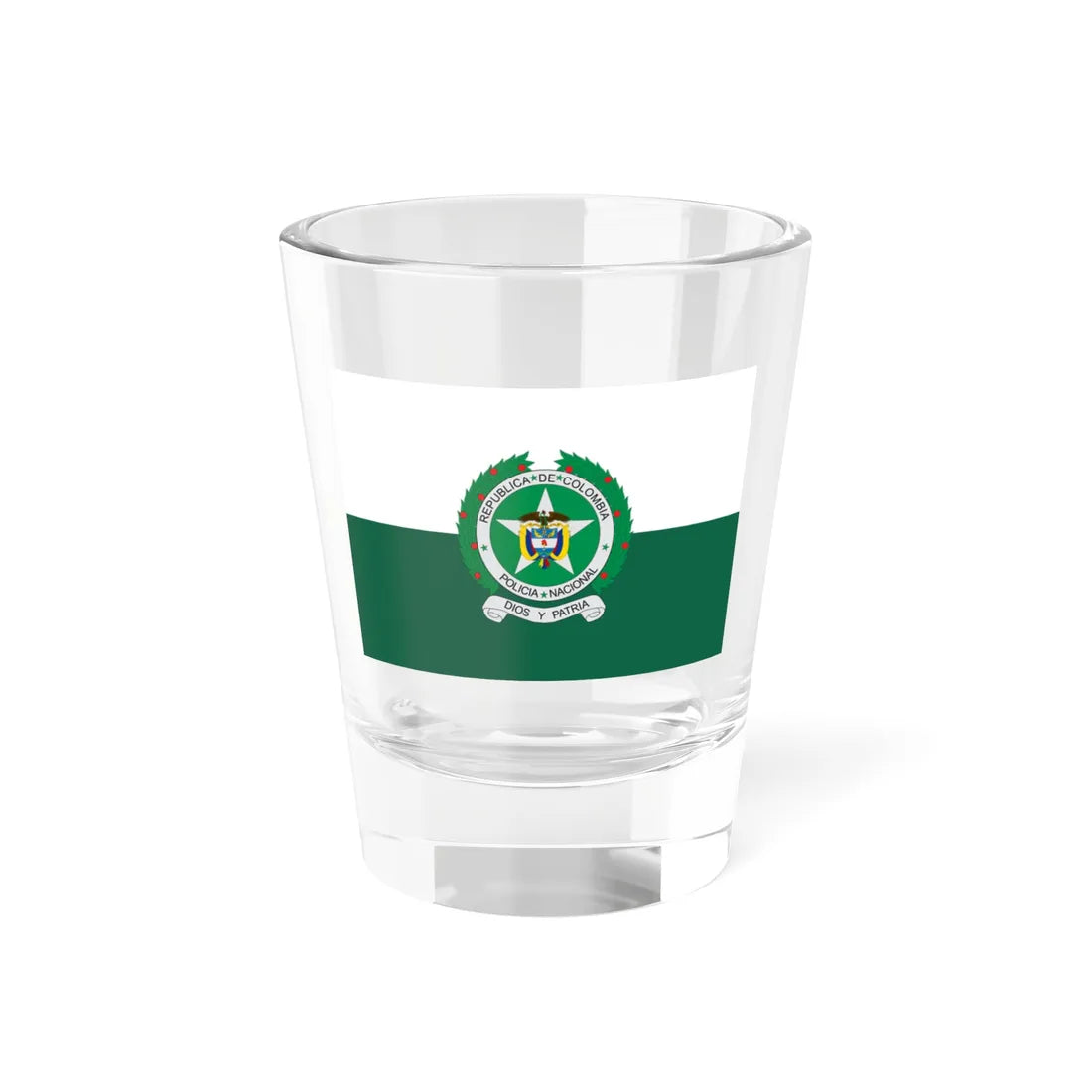 Flag of the National Police of Colombia (Colombia) Shot Glass 1.5oz 1.5oz - Go Mug Yourself