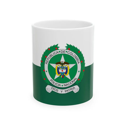 Flag of the National Police of Colombia (Colombia) White Coffee Mug 11oz - Go Mug Yourself