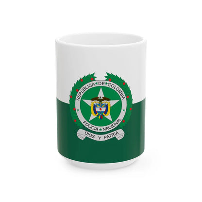 Flag of the National Police of Colombia (Colombia) White Coffee Mug 15oz - Go Mug Yourself