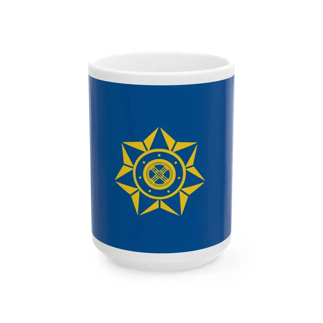 Flag of the National Security Committee of the Republic of Kazakhstan (Kazakhstan) White Coffee Mug 15oz - Go Mug Yourself