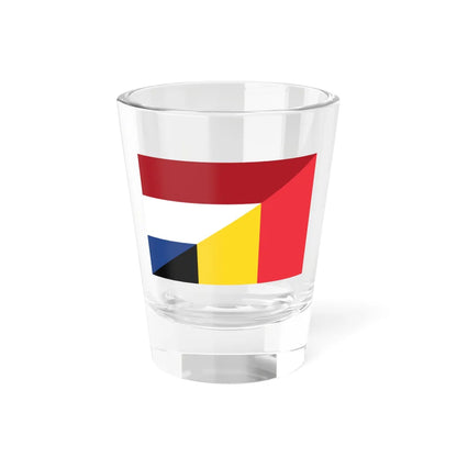 Flag of the Netherlands and Belgium (Belgium) Shot Glass 1.5oz 1.5oz - Go Mug Yourself