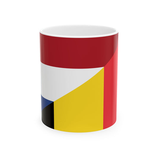 Flag of the Netherlands and Belgium (Belgium) White Coffee Mug-11oz-Go Mug Yourself