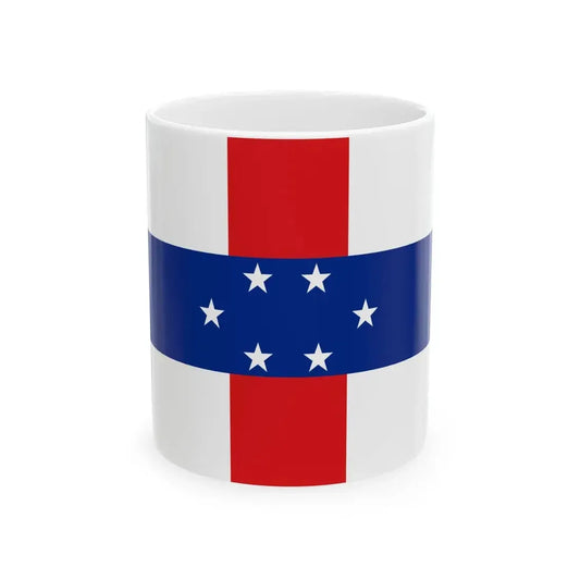 Flag of the Netherlands Antilles 1959-1986 (Netherlands) White Coffee Mug 11oz - Go Mug Yourself