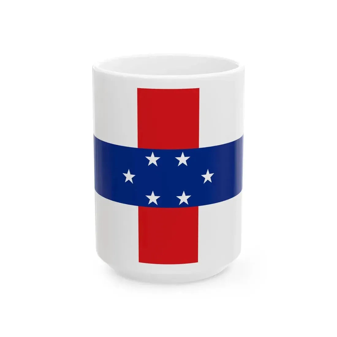 Flag of the Netherlands Antilles 1959-1986 (Netherlands) White Coffee Mug 15oz - Go Mug Yourself