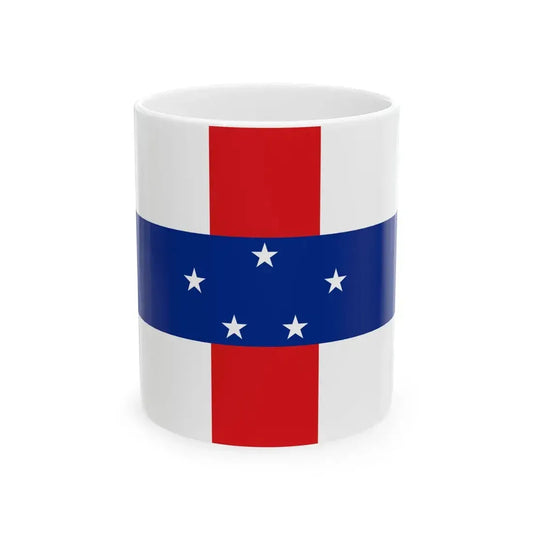 Flag of the Netherlands Antilles 1986-2010 (Netherlands) White Coffee Mug 11oz - Go Mug Yourself