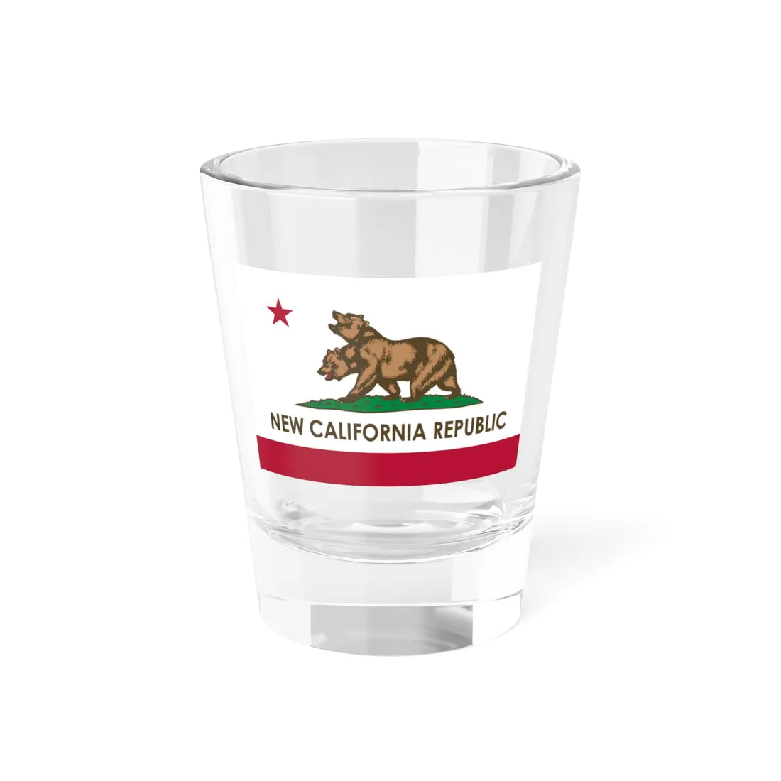 Flag of the New California Republic (United States) Shot Glass 1.5oz 1.5oz - Go Mug Yourself