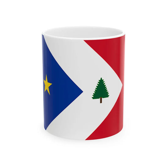 Flag of the New England Acadians (United States) White Coffee Mug 11oz - Go Mug Yourself