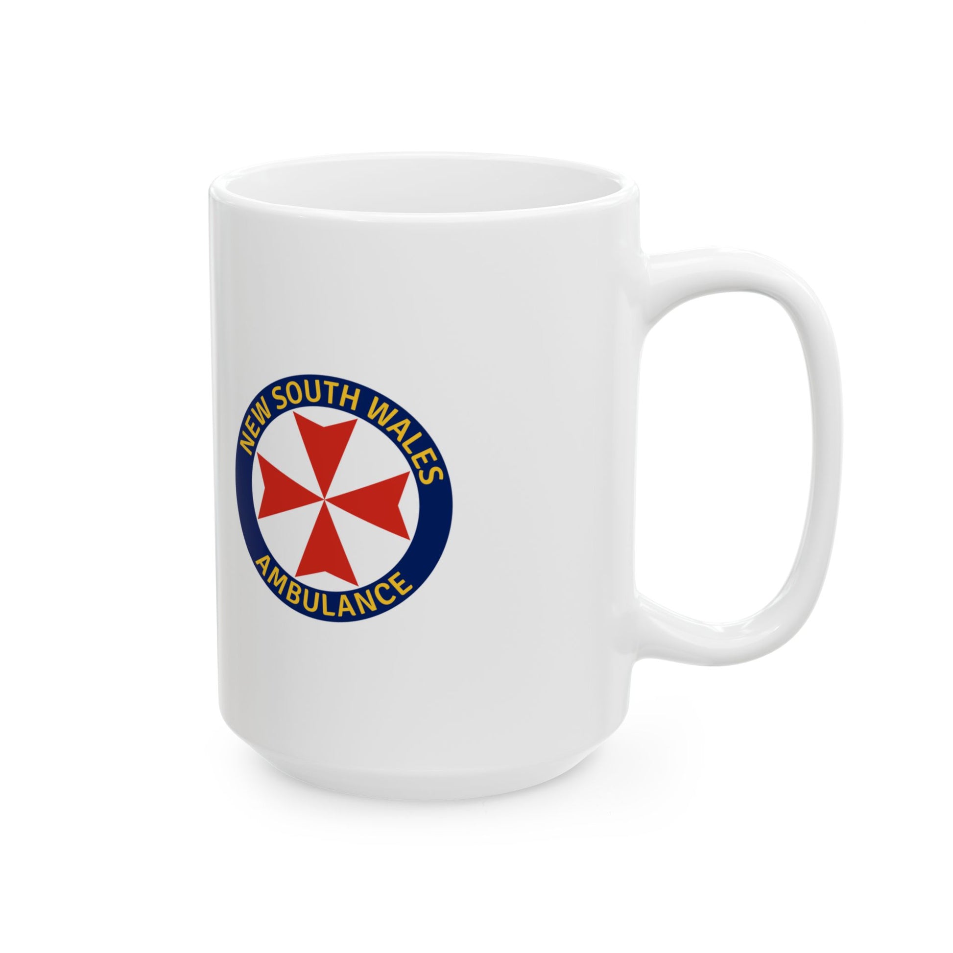 Flag of the New South Wales Ambulance Service (Australia) White Coffee Mug-Go Mug Yourself