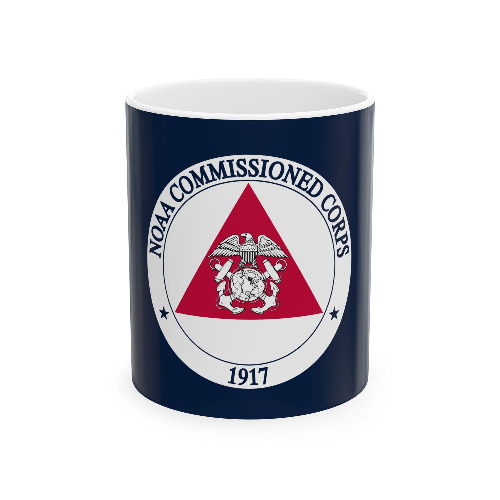 Flag of the NOAA Commissioned Officer Corps (United States) White Coffee Mug-11oz-Go Mug Yourself