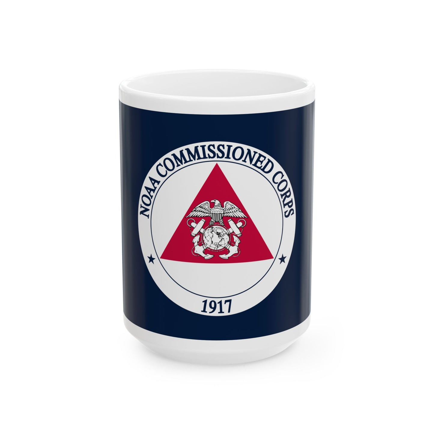 Flag of the NOAA Commissioned Officer Corps (United States) White Coffee Mug-15oz-Go Mug Yourself
