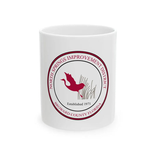 Flag of the North Springs Improvement District Florida (United States) White Coffee Mug 11oz - Go Mug Yourself