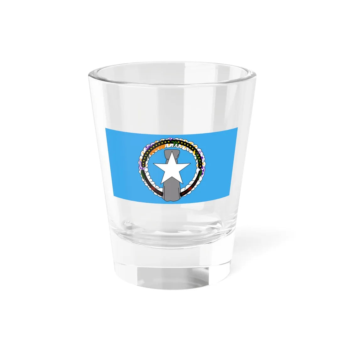 Flag of the Northern Mariana Islands 1976-1989 (United States) Shot Glass 1.5oz 1.5oz - Go Mug Yourself
