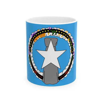 Flag of the Northern Mariana Islands 1976-1989 (United States) White Coffee Mug 11oz - Go Mug Yourself