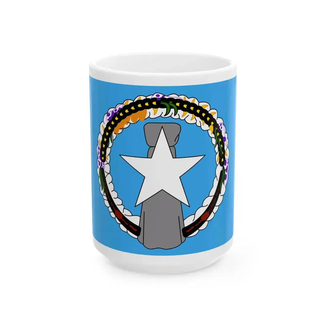 Flag of the Northern Mariana Islands 1976-1989 (United States) White Coffee Mug 15oz - Go Mug Yourself
