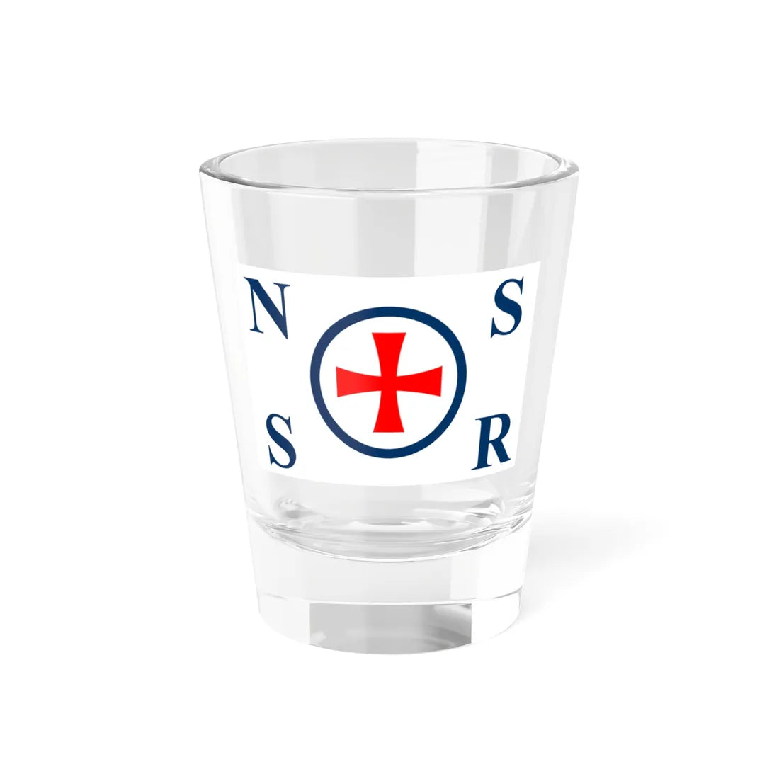 Flag of the Norwegian Society for Sea Rescue (Norway) Shot Glass 1.5oz 1.5oz - Go Mug Yourself