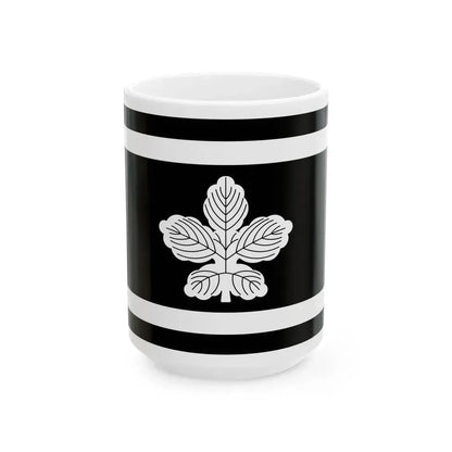Flag of the Omura Lords of Omura in Hizen Province C (Japan) White Coffee Mug 15oz - Go Mug Yourself