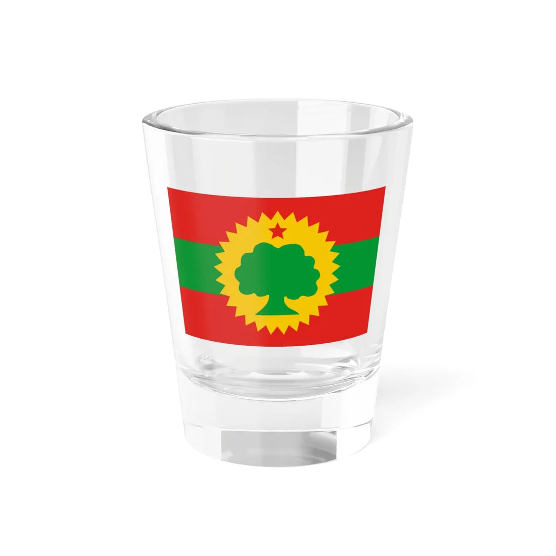 Flag of the Oromo Liberation Front (Ethiopia) Shot Glass 1.5oz 1.5oz - Go Mug Yourself
