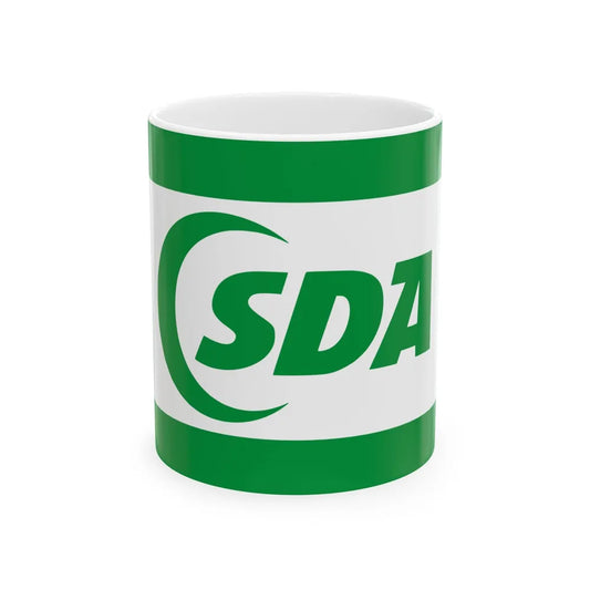 Flag of the Party of Democratic Action 1996 (Bosnia and Herzegovina) White Coffee Mug 11oz - Go Mug Yourself