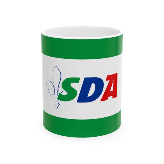 Flag of the Party of Democratic Action (Bosnia and Herzegovina) White Coffee Mug 11oz - Go Mug Yourself