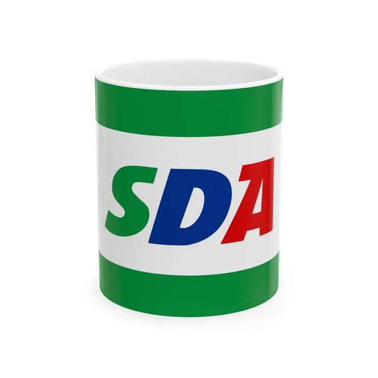 Flag of the Party of Democratic Action variant (Bosnia and Herzegovina) White Coffee Mug 11oz - Go Mug Yourself