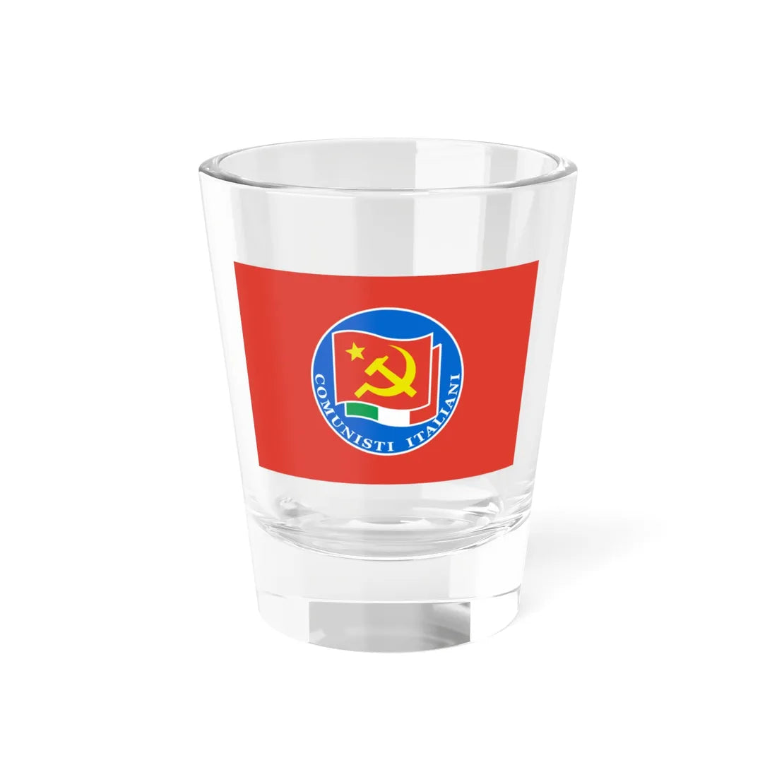 Flag of the Party of Italian Communists (Italy) Shot Glass 1.5oz 1.5oz - Go Mug Yourself