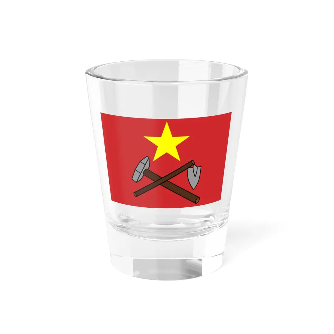 Flag of the Party of the Peoples Revolution (Congo) Shot Glass 1.5oz 1.5oz - Go Mug Yourself