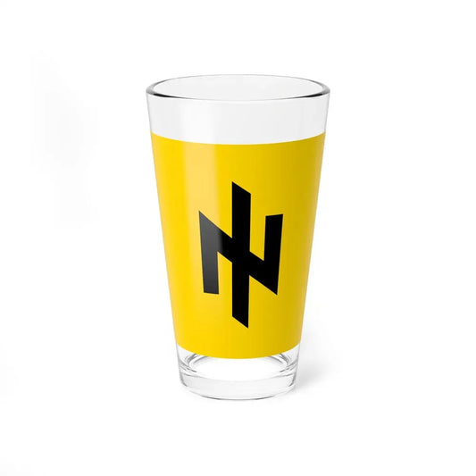 Flag of the Patriot of Ukraine party AZOV (Ukraine) Pint Glass 16oz 16oz - Go Mug Yourself
